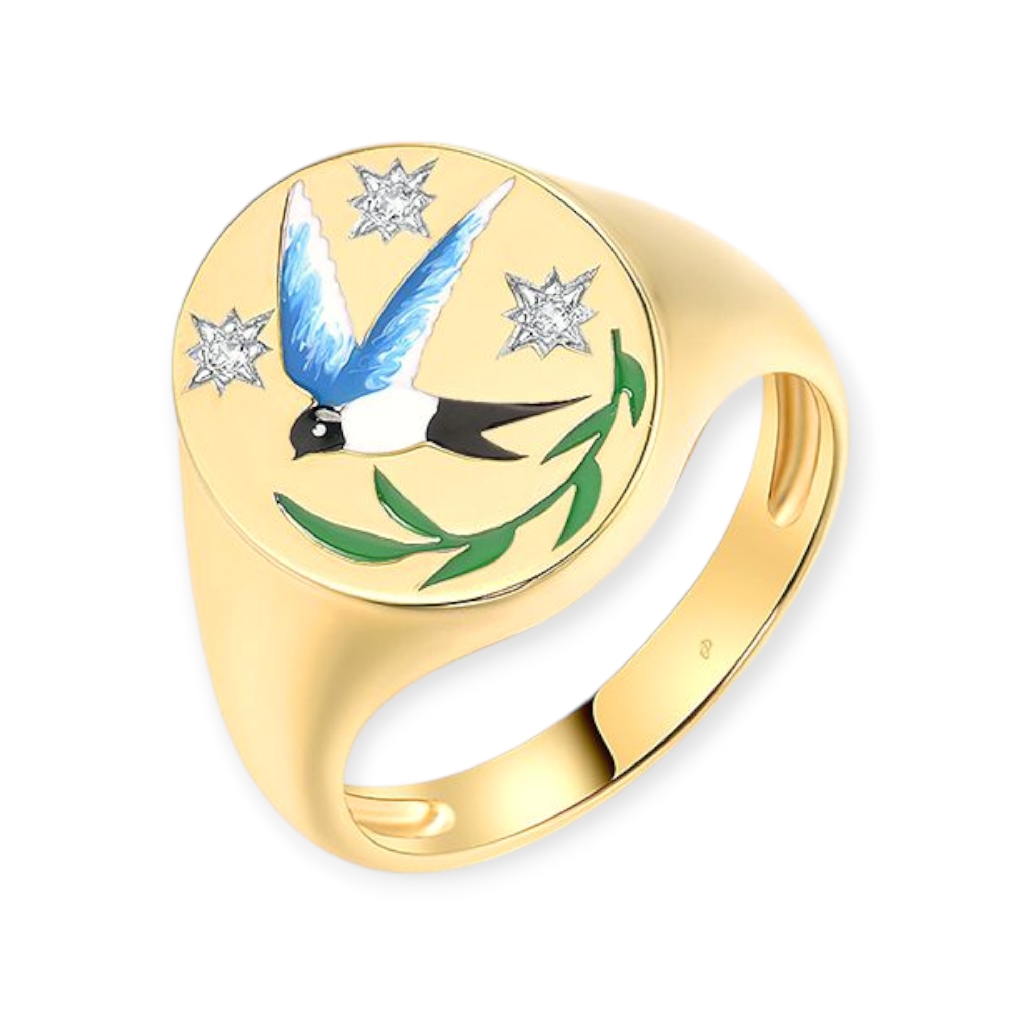 Ring 925 Silber vergoldet Gr. 55