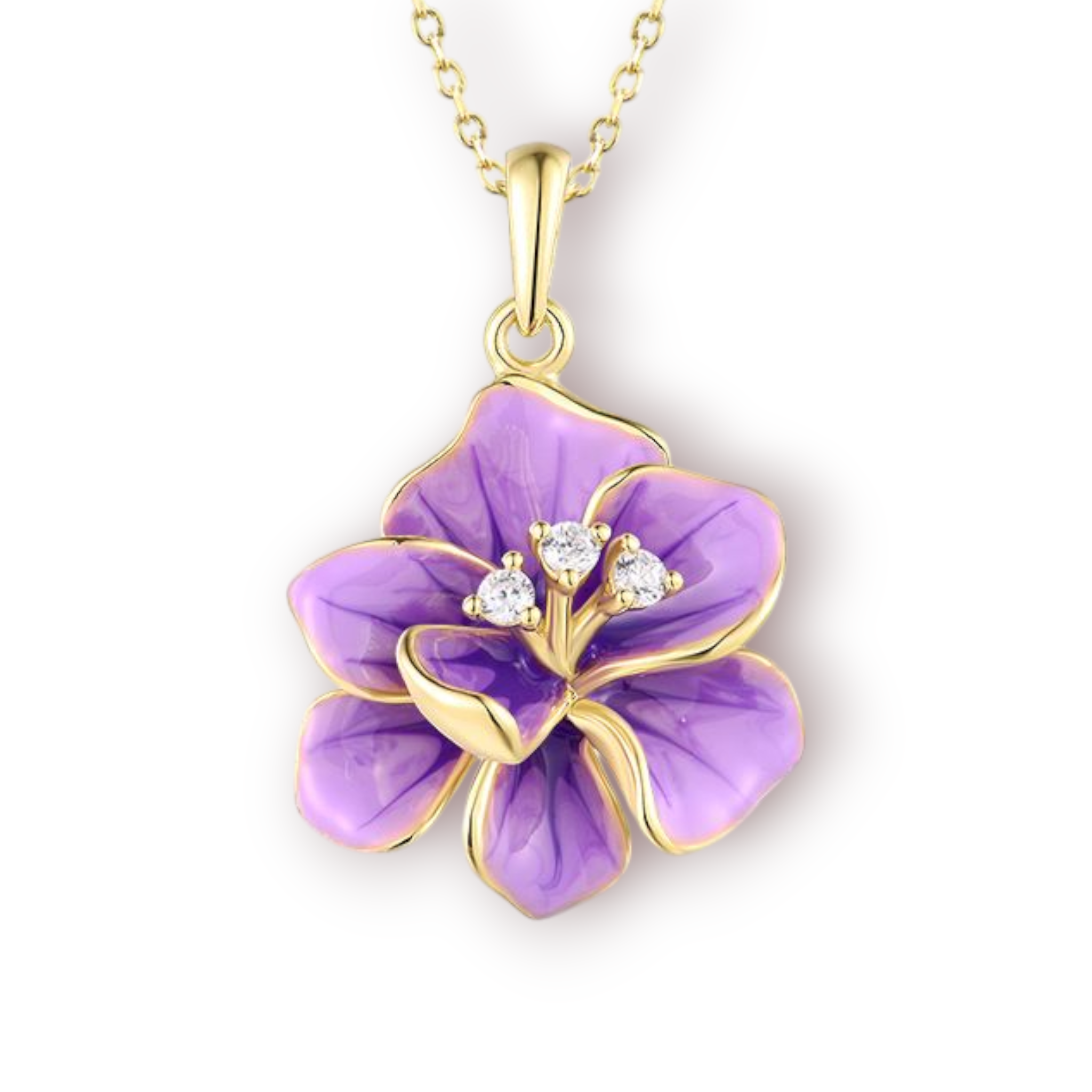 Charm Emaille Zirkonia 925 Silber vergoldet