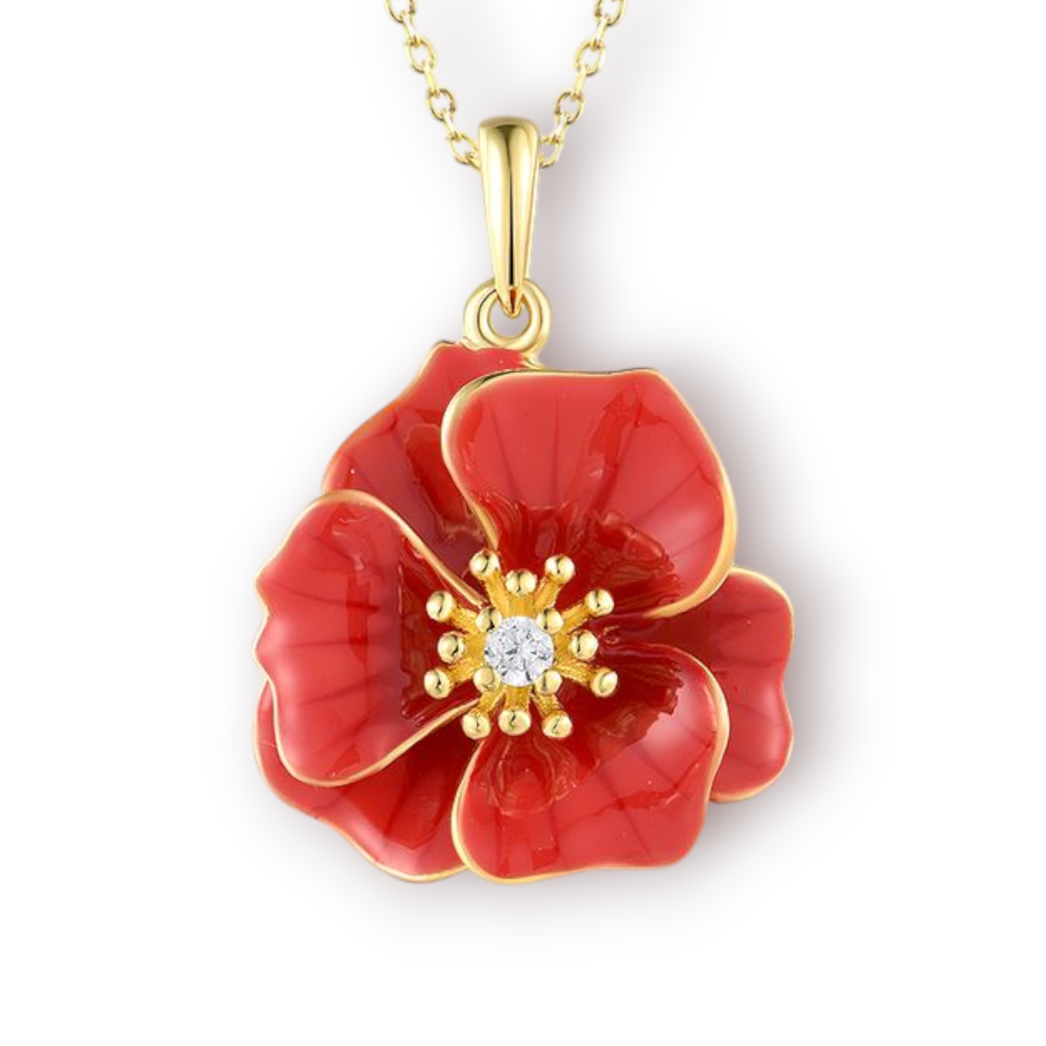 Charm Emaille Zirkonia 925 Silber vergoldet