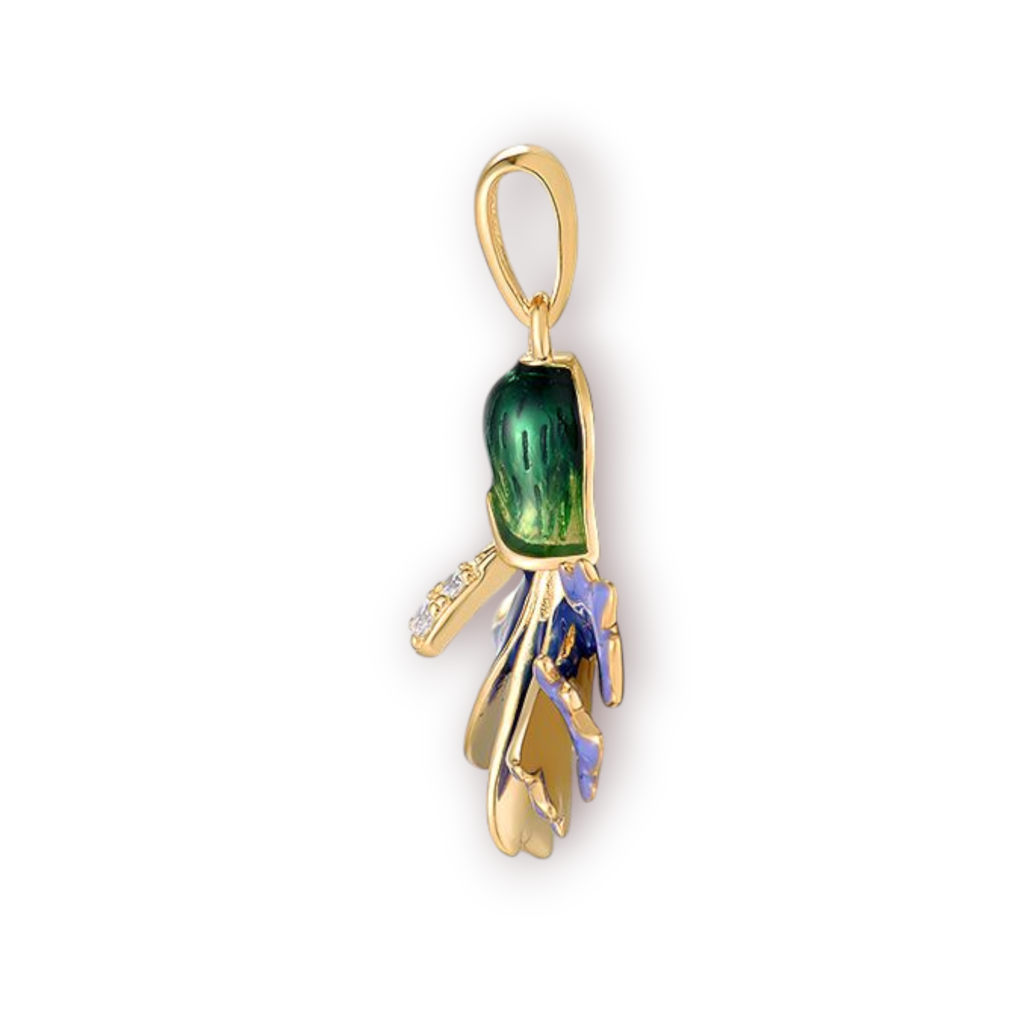 Charm Emaille Zirkonia 925 Silber vergoldet