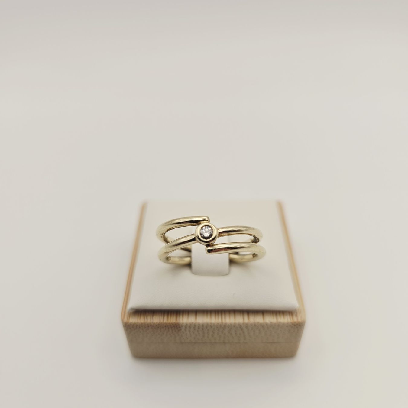 Gold Ring Brillant 14KT 585 Gold 0.05 ct Gr 55