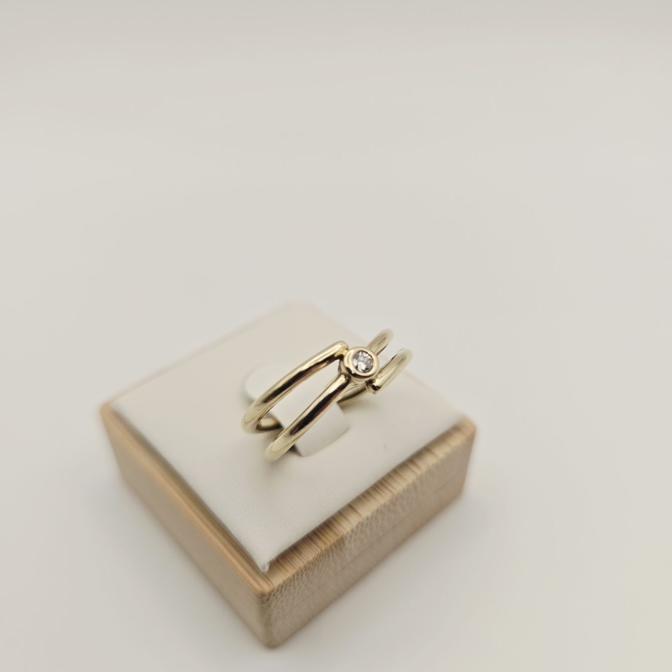 Gold Ring Brillant 14KT 585 Gold 0.05 ct Gr 55