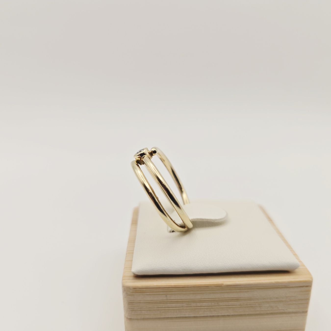 Gold Ring Brillant 14KT 585 Gold 0.05 ct Gr 55