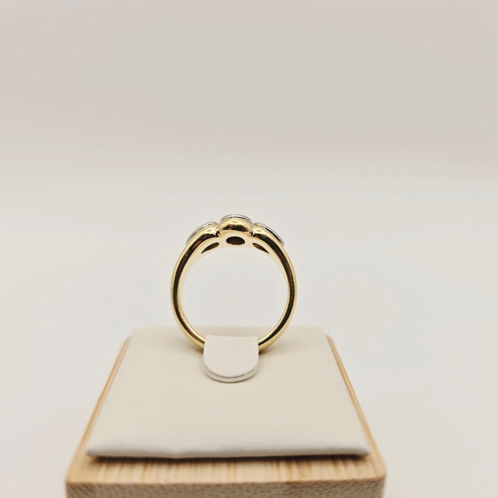 Gold Ring Saphire Brillanten 18KT 750 Gold Gr 55