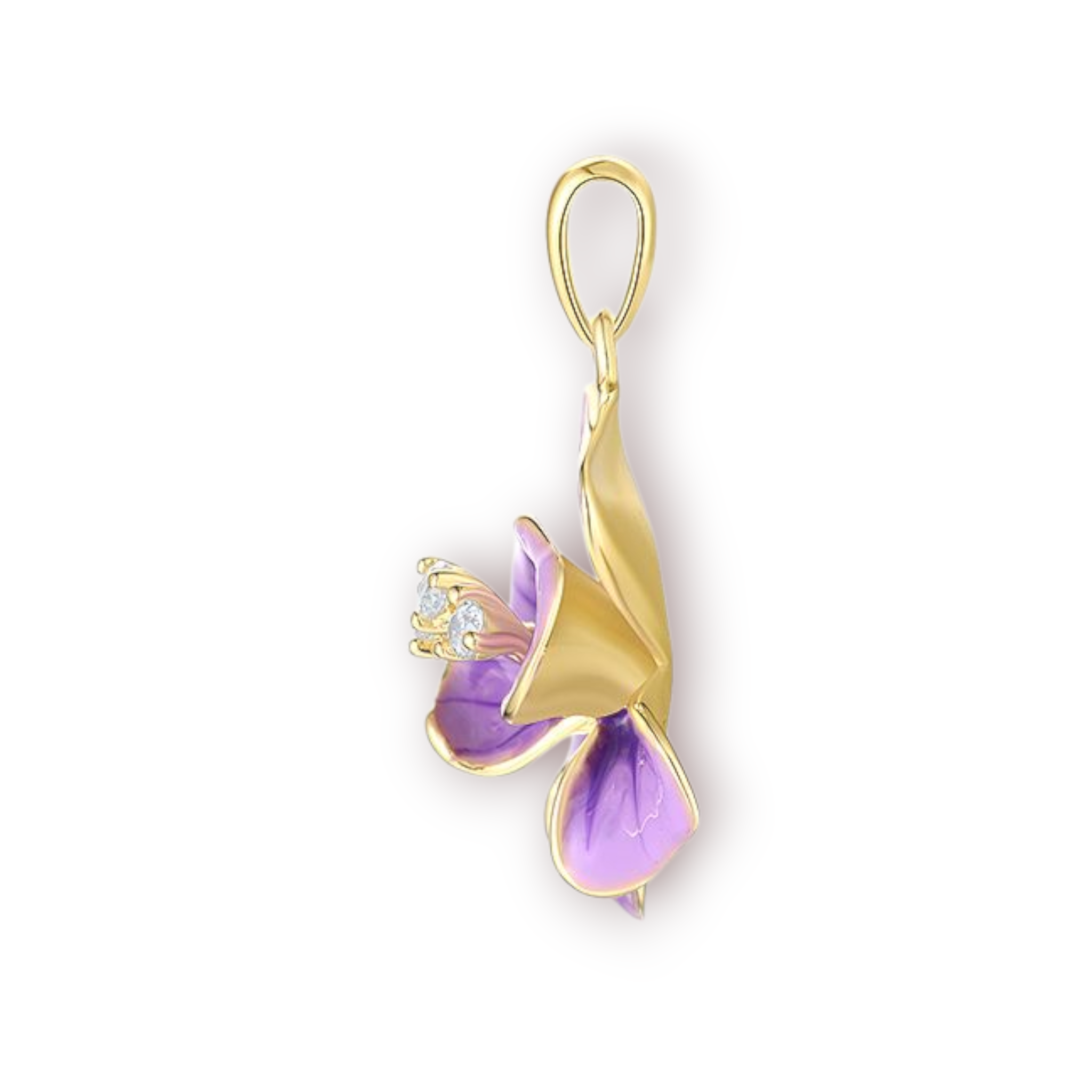 Charm Emaille Zirkonia 925 Silber vergoldet