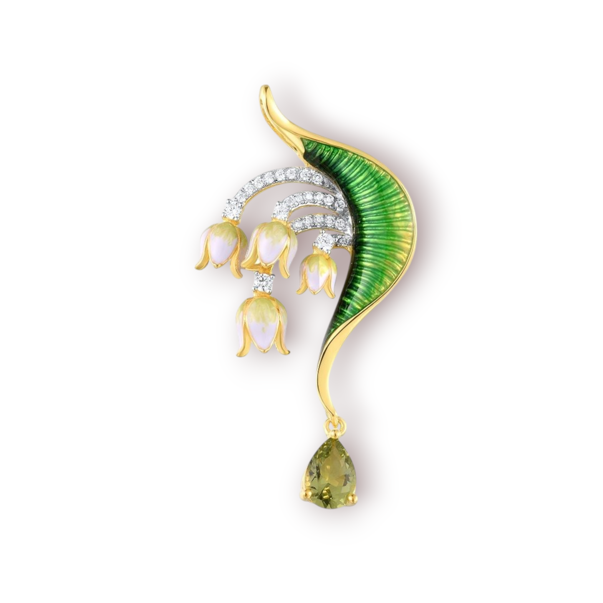 Charm Emaille Zirkonia 925 Silber vergoldet