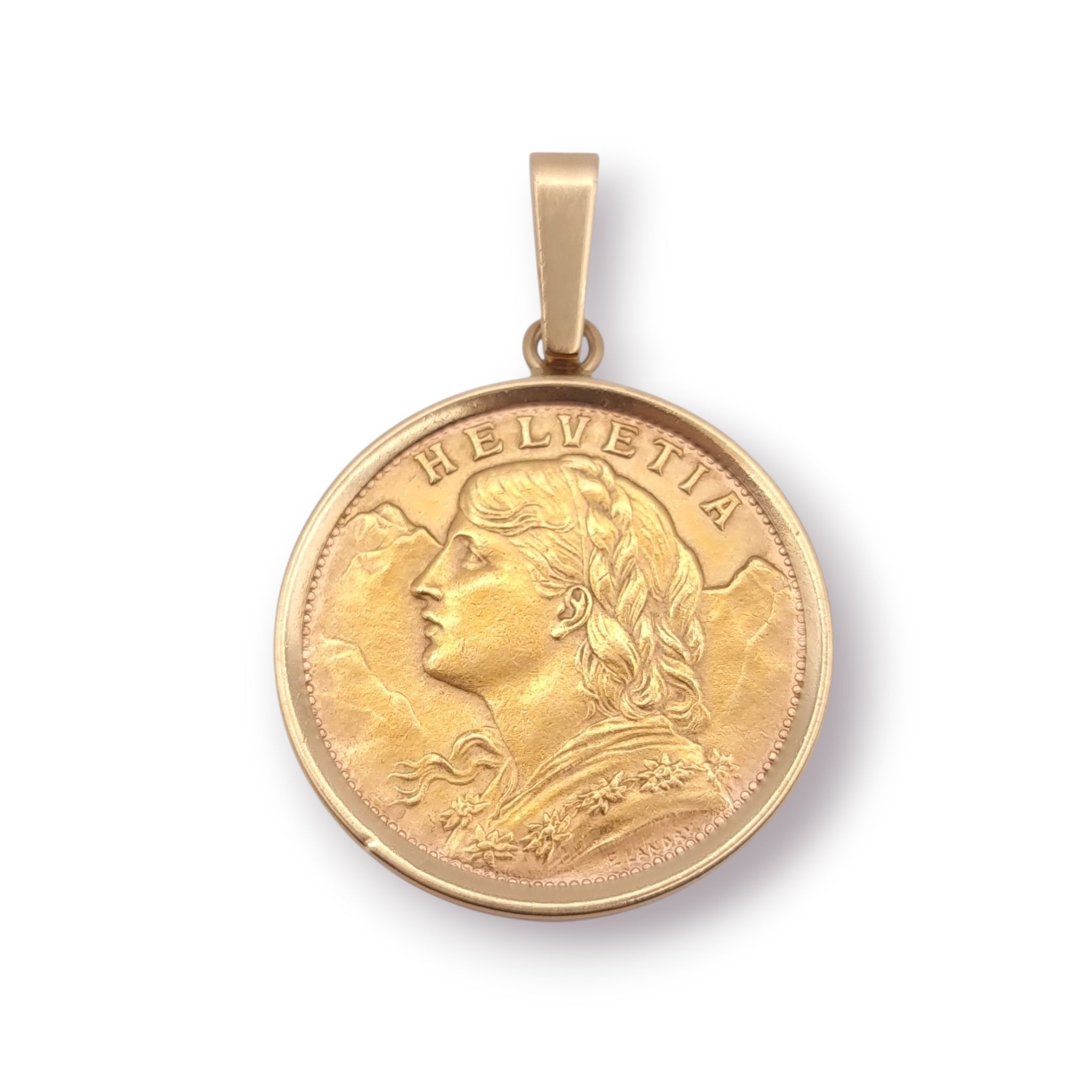 Anhänger 20 Vreneli 900er 750 18 KT Gold