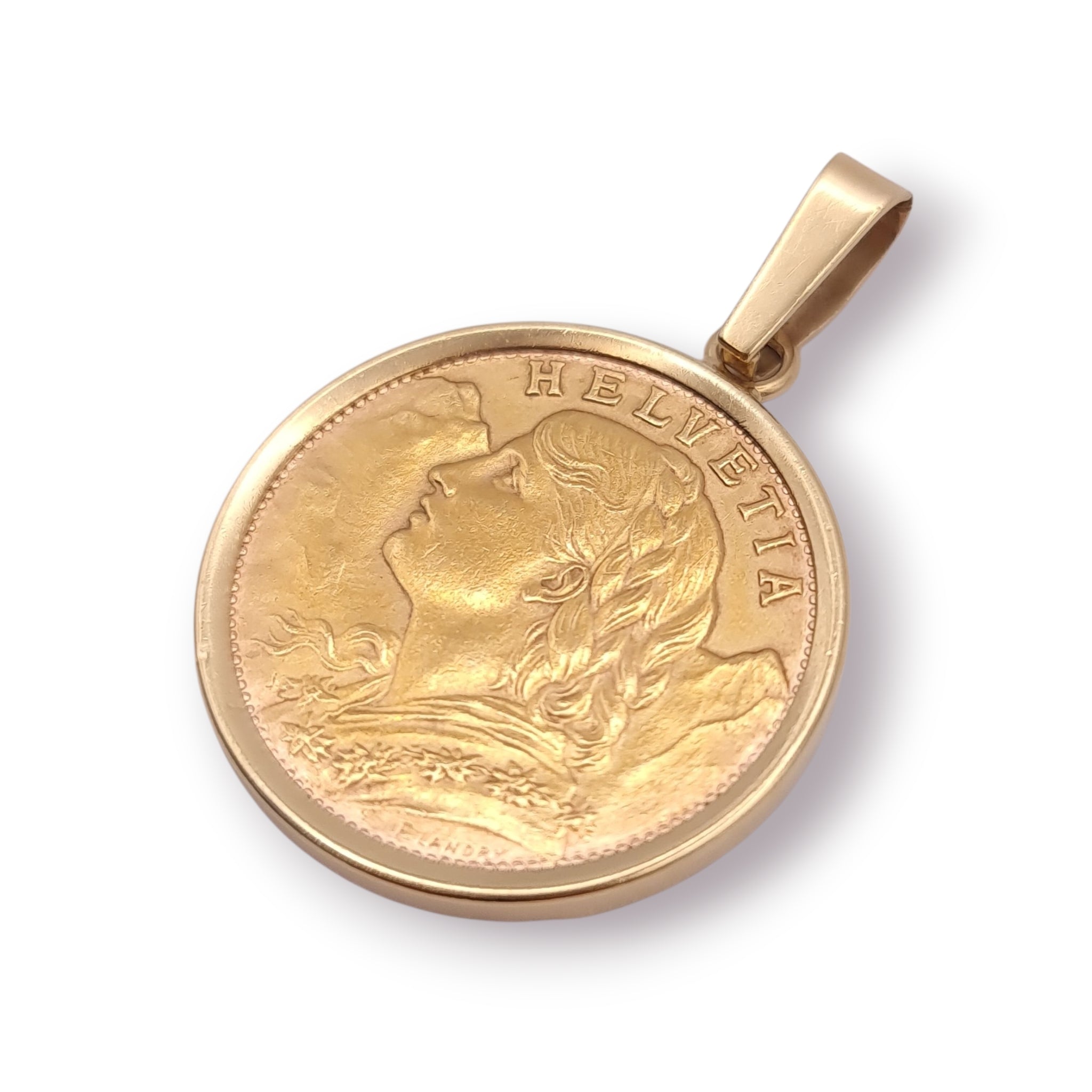 Anhänger 20 Vreneli 900er 750 18 KT Gold
