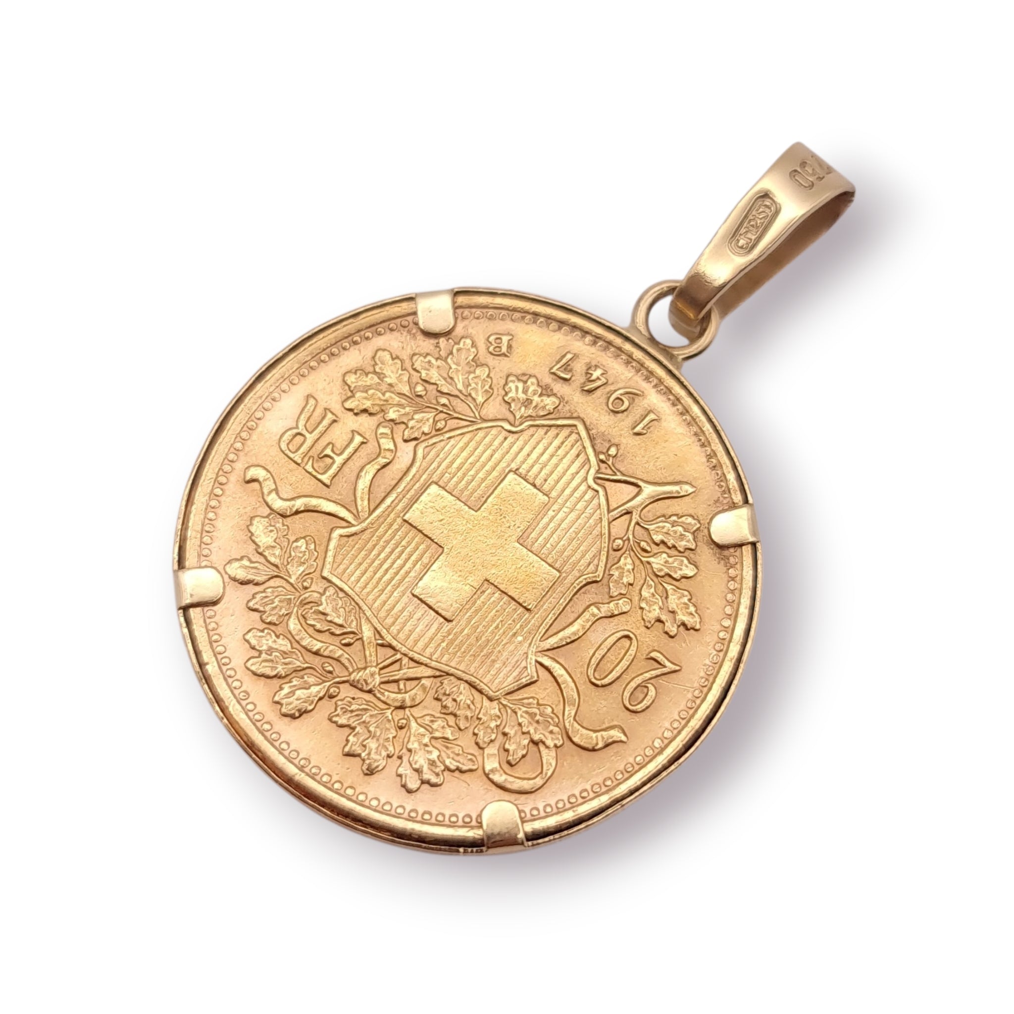 Anhänger 20 Vreneli 900er 750 18 KT Gold