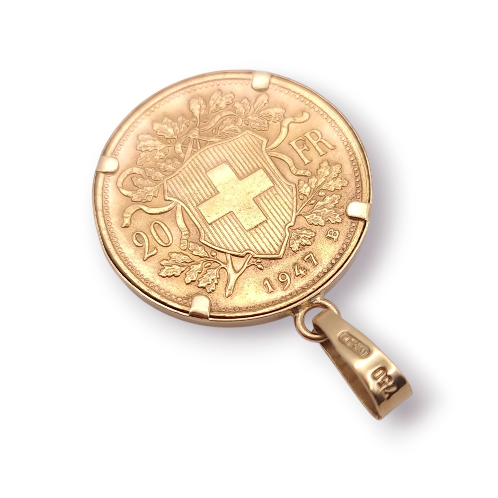 Anhänger 20 Vreneli 900er 750 18 KT Gold