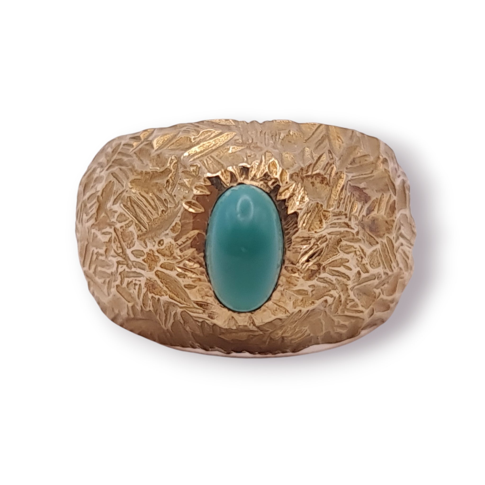 Ring Türkis 750 18 KT Gold Gr. 53