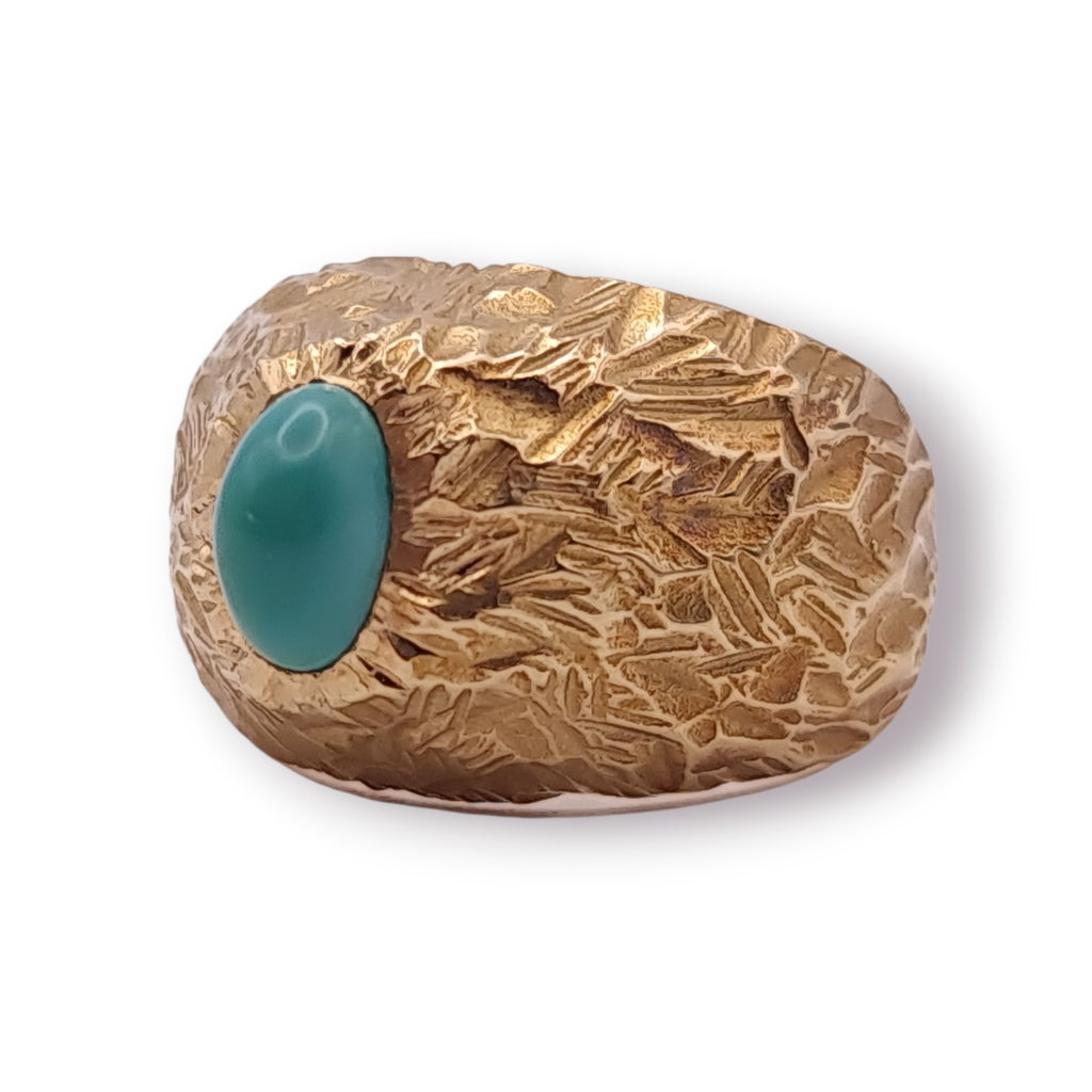 Ring Türkis 750 18 KT Gold Gr. 53
