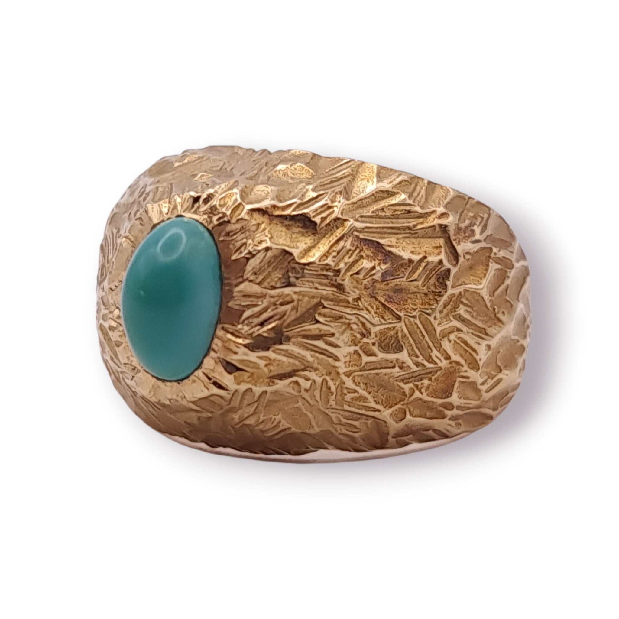 Ring Türkis 750 18 KT Gold Gr. 53