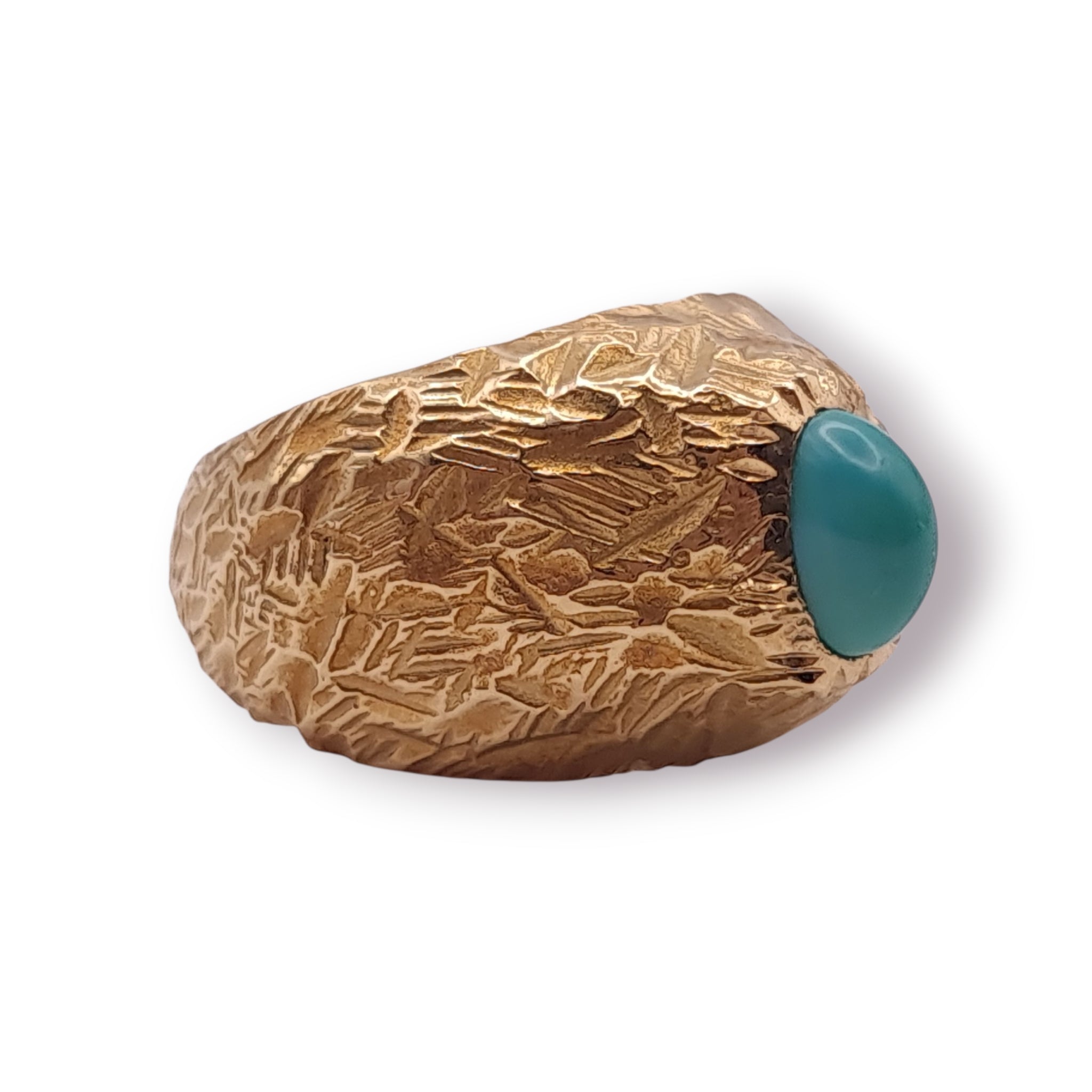 Ring Türkis 750 18 KT Gold Gr. 53