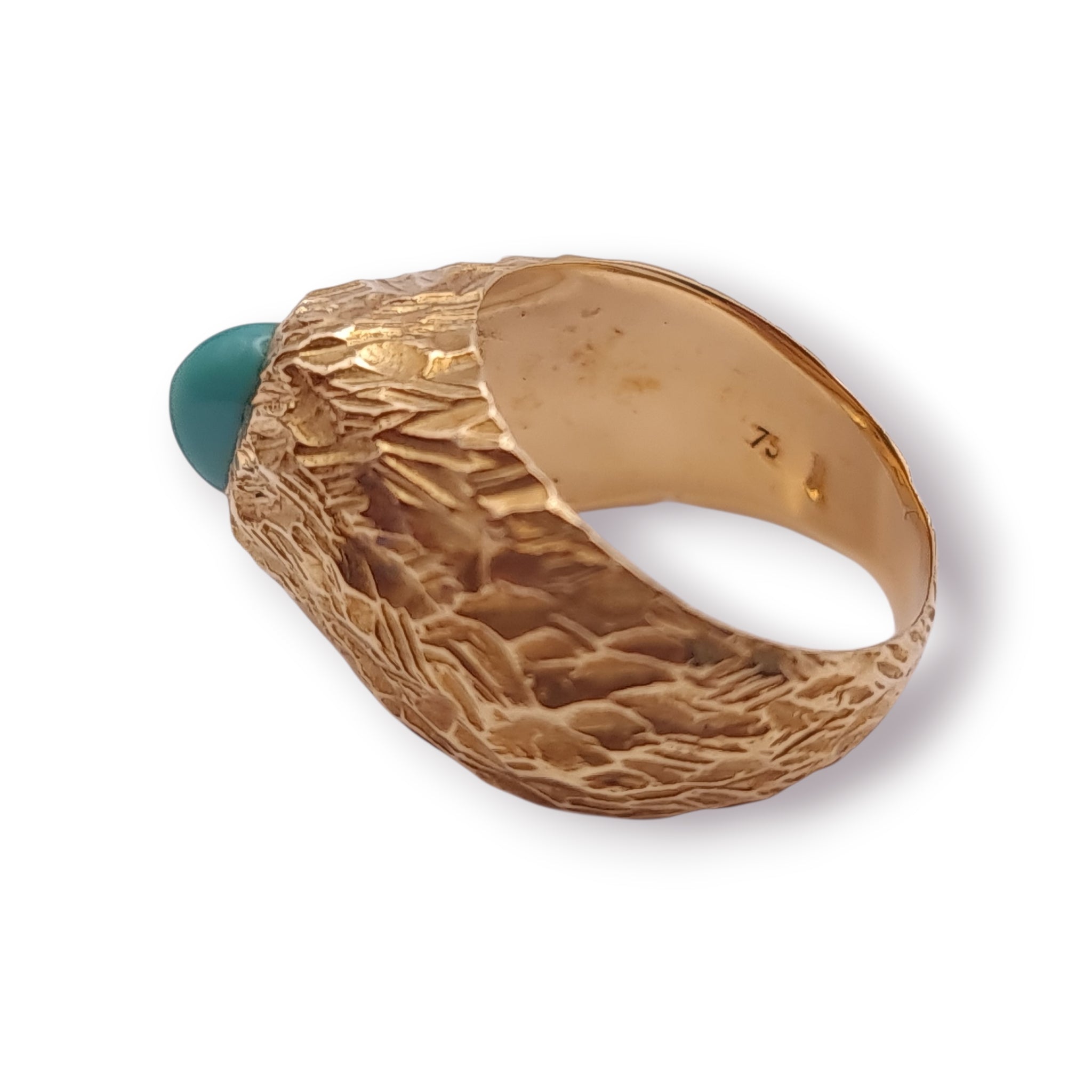 Ring Türkis 750 18 KT Gold Gr. 53
