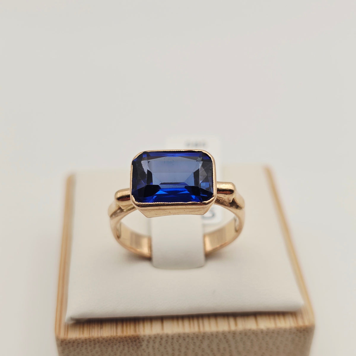 Gold Ring 14 kt Blauer Spinell 585 Gold Gr 55