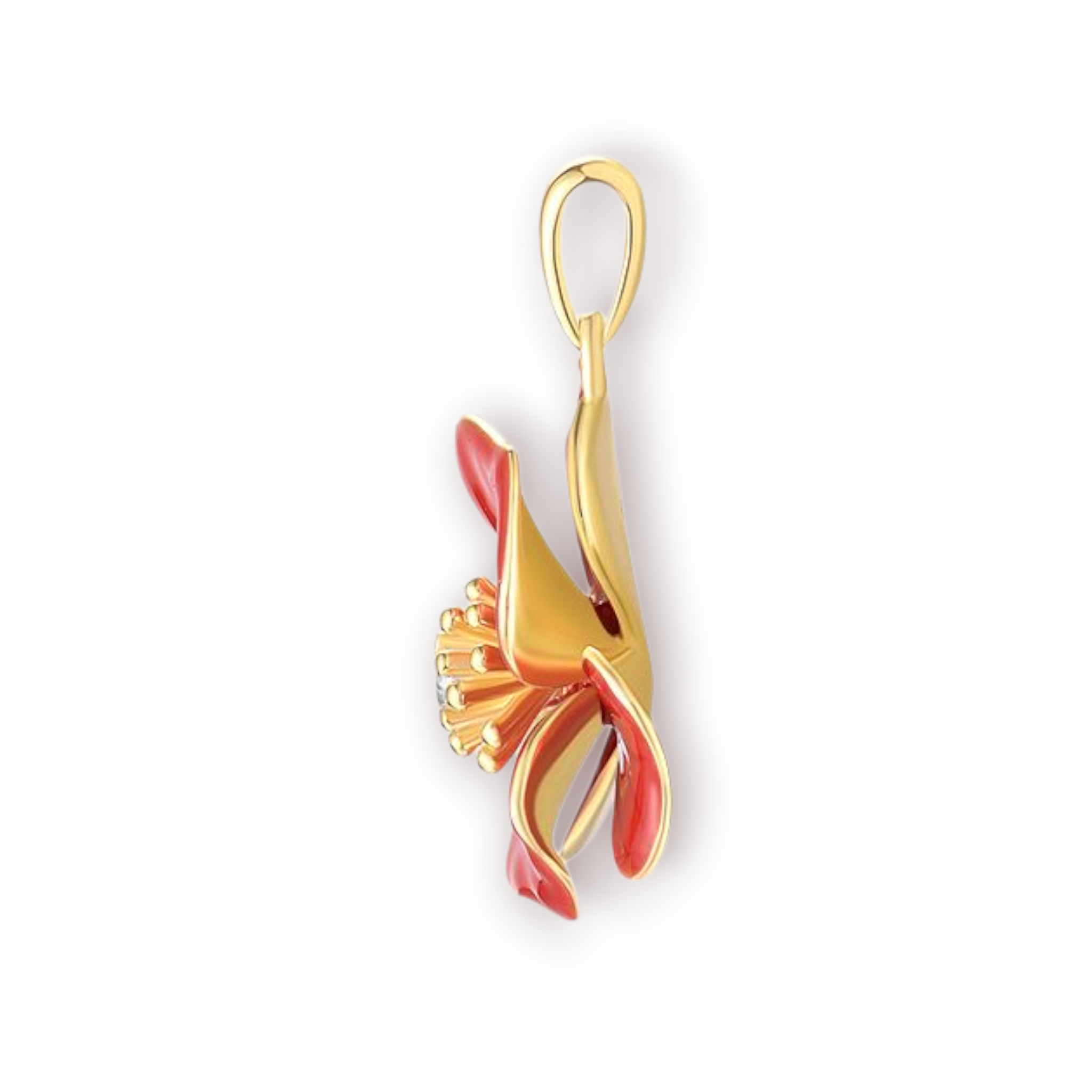 Charm Emaille Zirkonia 925 Silber vergoldet