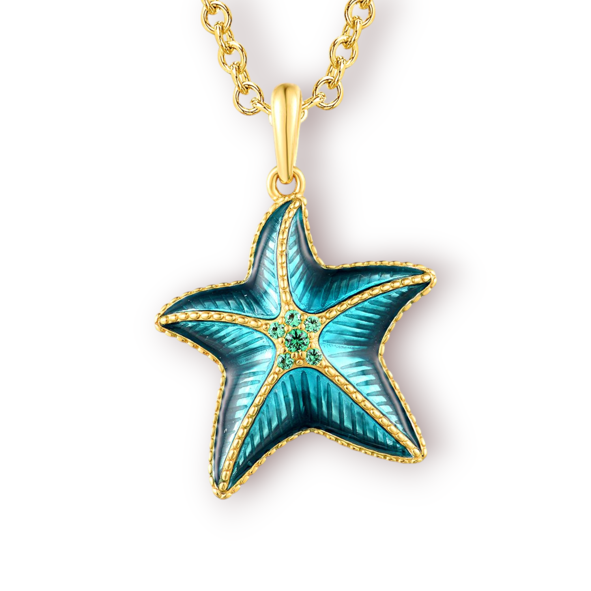 Charm Emaille Zirkonia 925 Silber vergoldet