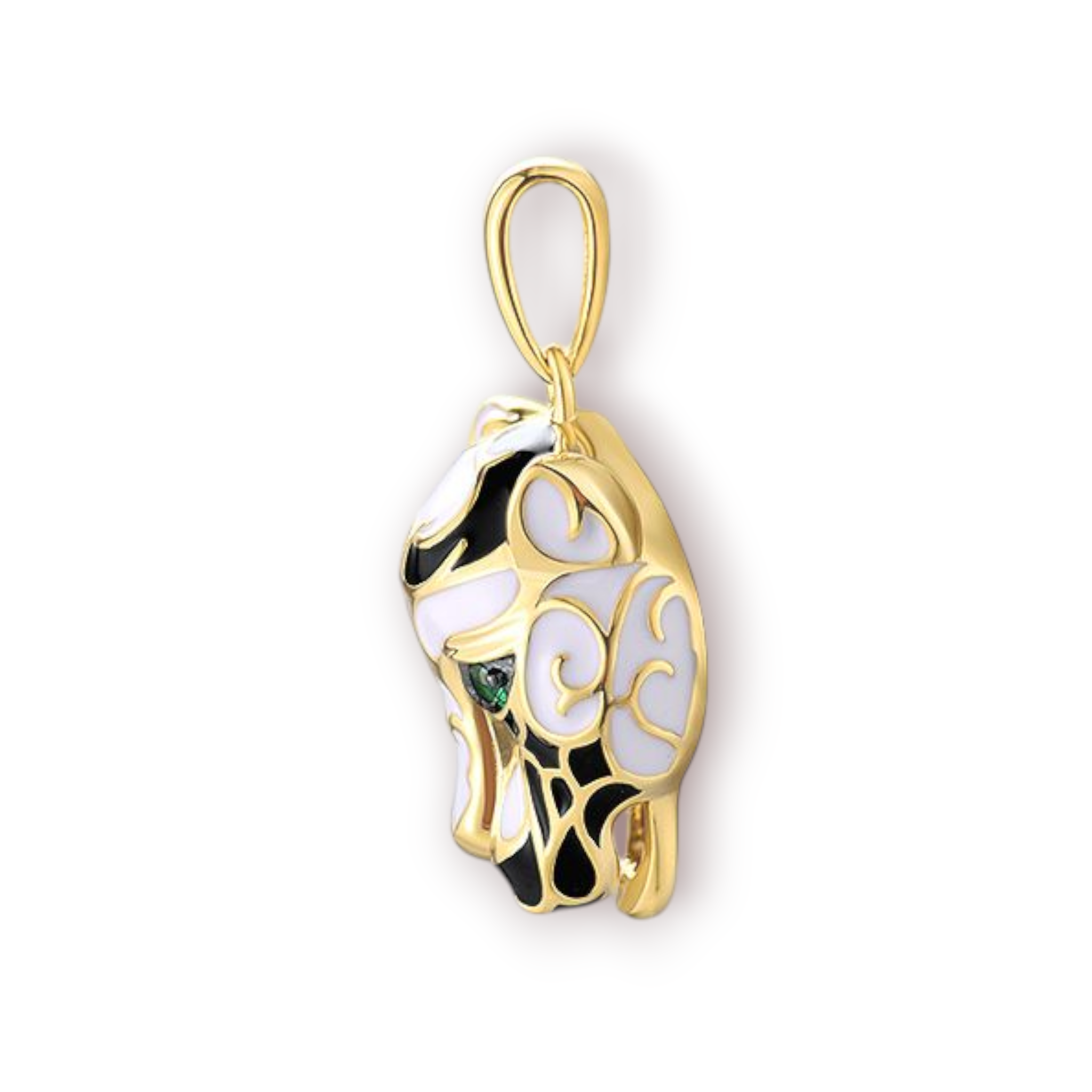 Charm Emaille Zirkonia 925 Silber vergoldet